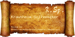 Krautheim Szilveszter névjegykártya